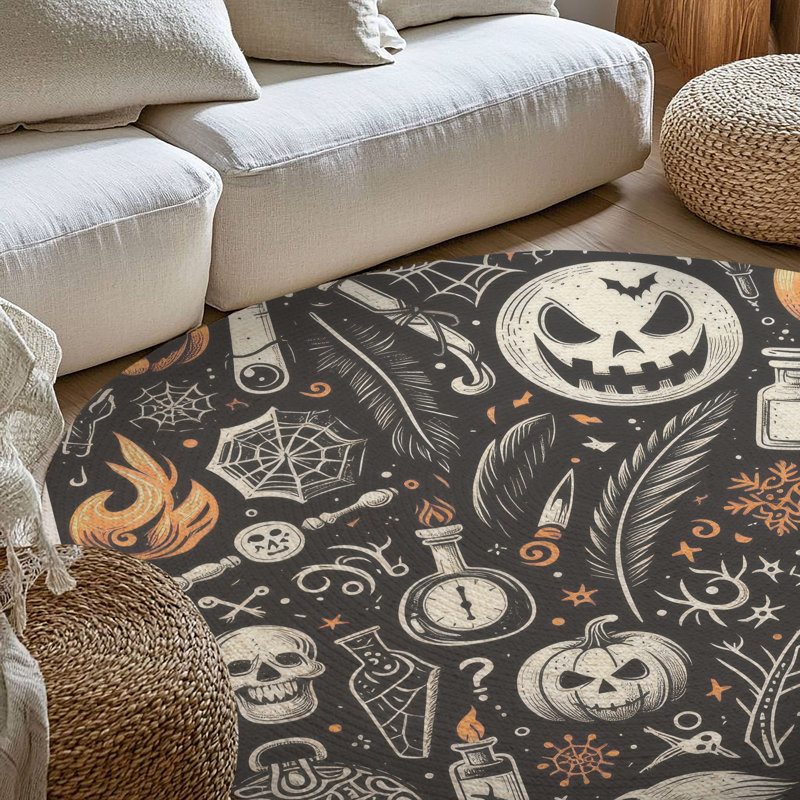 Tapis tressé Ghostly Whispers, Rond 5 pi