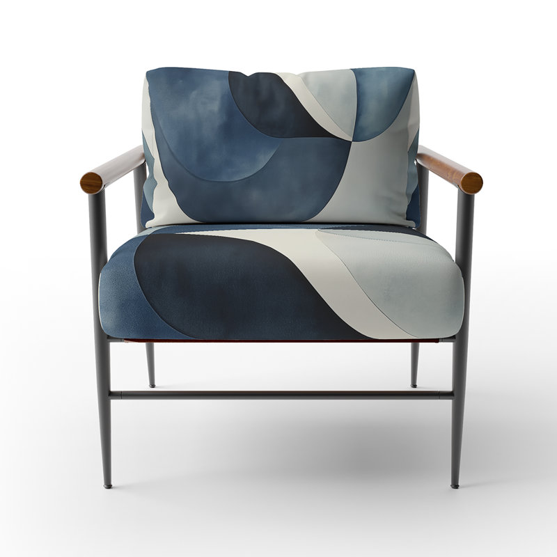Chaise d'appoint Abstract Shapes, Brown Round Arms