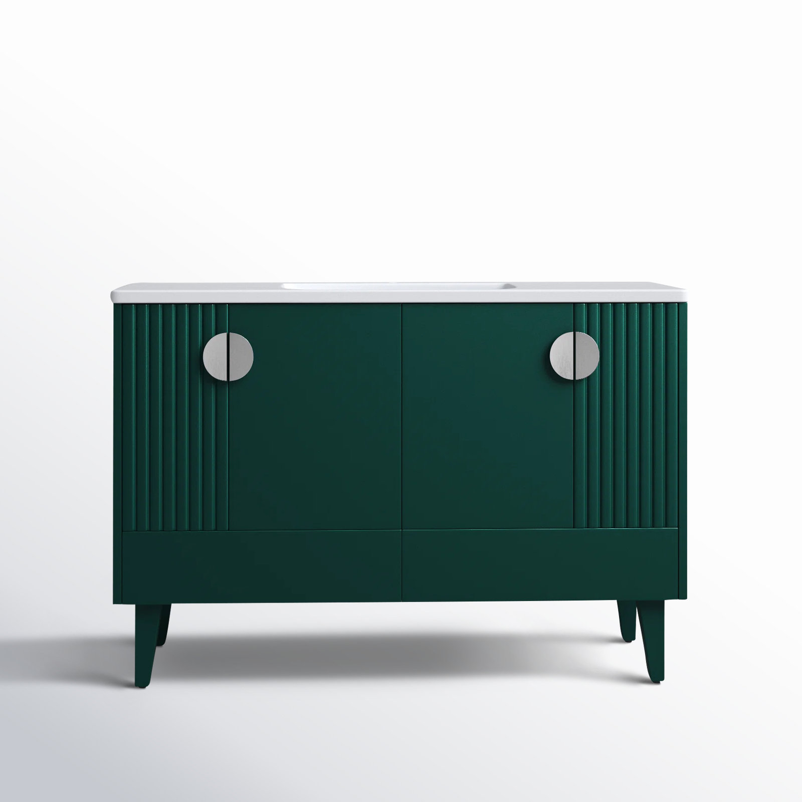 Saimah 48'' Single Bathroom Vanity, Polished Chrome, Green