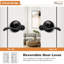 Poignées de porte de lit / de bain de style vague noire matte, poignées de porte intérieures pour leviers d'intimité pour salle de bain de chambre à coucher, leviers réversibles pour portes à droite et à gauche, paquet de 3-123302838