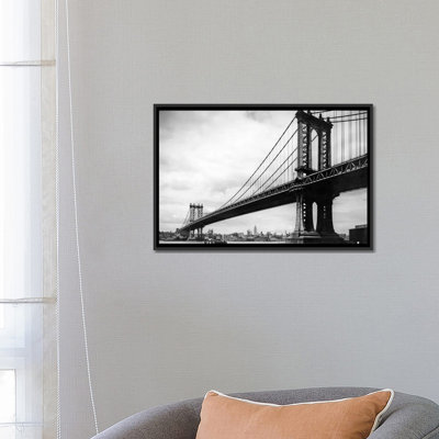 Reproduction de photo sur toile tendue, "pendant années 1930ing of manhattan bridge à travers la rivière east river de brooklyn new york city. usa"