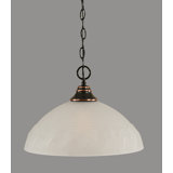 Luminaire suspendu à chaîne Caelo avec verre de tortue 16 po