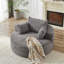 Fauteuil demi-tonneau rembourré en velours côtelé 49 po Lozena, chaise longue à compression ronde surdimensionnée, aucun assemblage requis-766904103-762915057