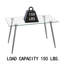 Table de salle à manger en verre, table rectangulaire moderne avec plateau en verre trempé et pieds en métal, table de cuisine simpliste, table polyvalente pour le bureau à domicile-185226152