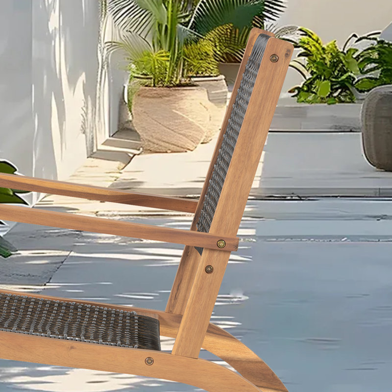 Chaise berçante d'extérieur 2 pièces en osier, Marron foncé