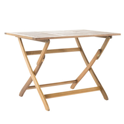 Outdoor Wood Table 43.5'' - Folding, Weather Design Foldable Made Of Wood, Feature