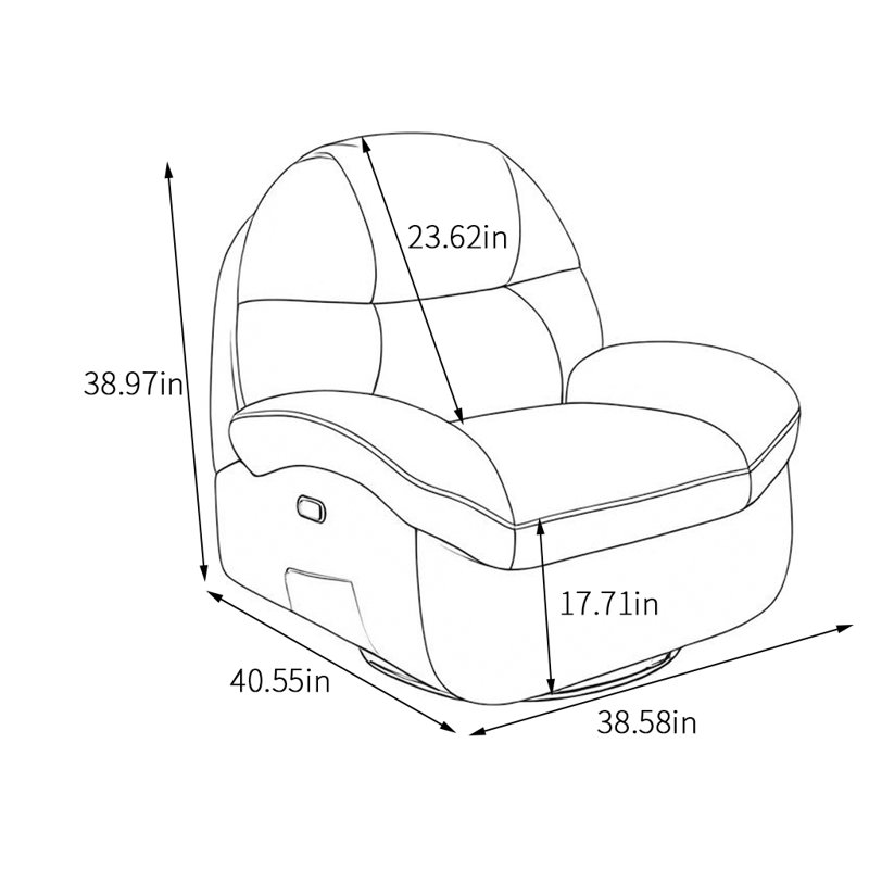Fauteuil inclinable imperméable résistant aux chats avec finition lisse, Gris