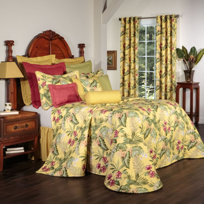 Couvre-lit en coton standard Ferngully - jaune / vert / rose