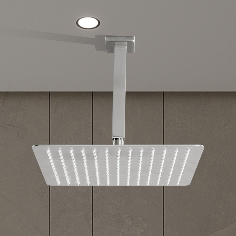 Pomme de douche à pluie fixe 1,8 GPM GPM avec autonettoyant, Nickel brossé