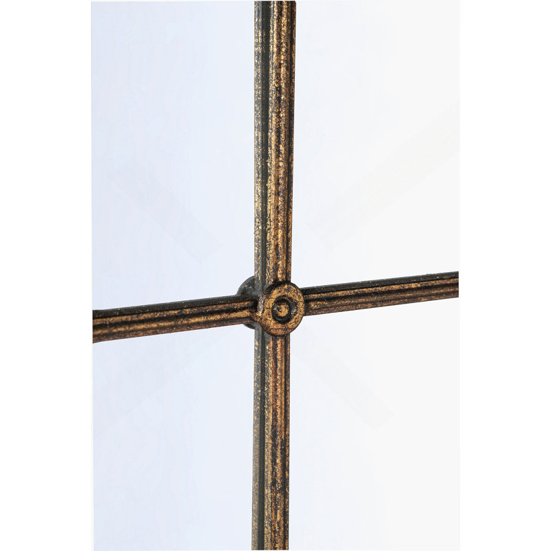 Exquisite Arched Wall Mirror With Windowpane Design, A Timeless Accent For Enhancing Home Decor Ambiance, 47" x 28.3"