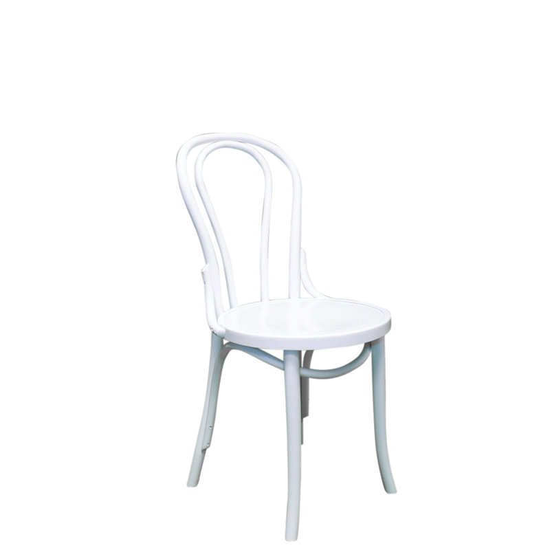Springboro 43cm H Solid Wood Slat Back Stacking Side Chair, White