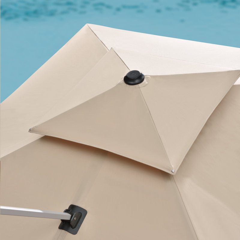 Rikishi 156"*120" Rectangle Umbrella with Base, Beige