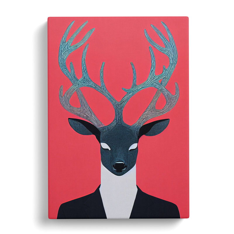 Deer Purism - Wrapped Canvas, 50cm H x 35cm W x 3cm D