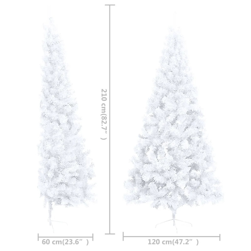 Artificial Half Christmas Tree with LEDs&Ball, 6.89ft H