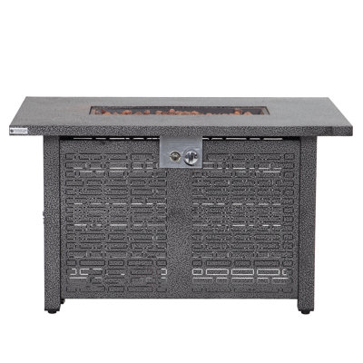 Laquanna Rectangle Steel Propane Smokeless Fire Pit Table with Hidden Fuel Tank