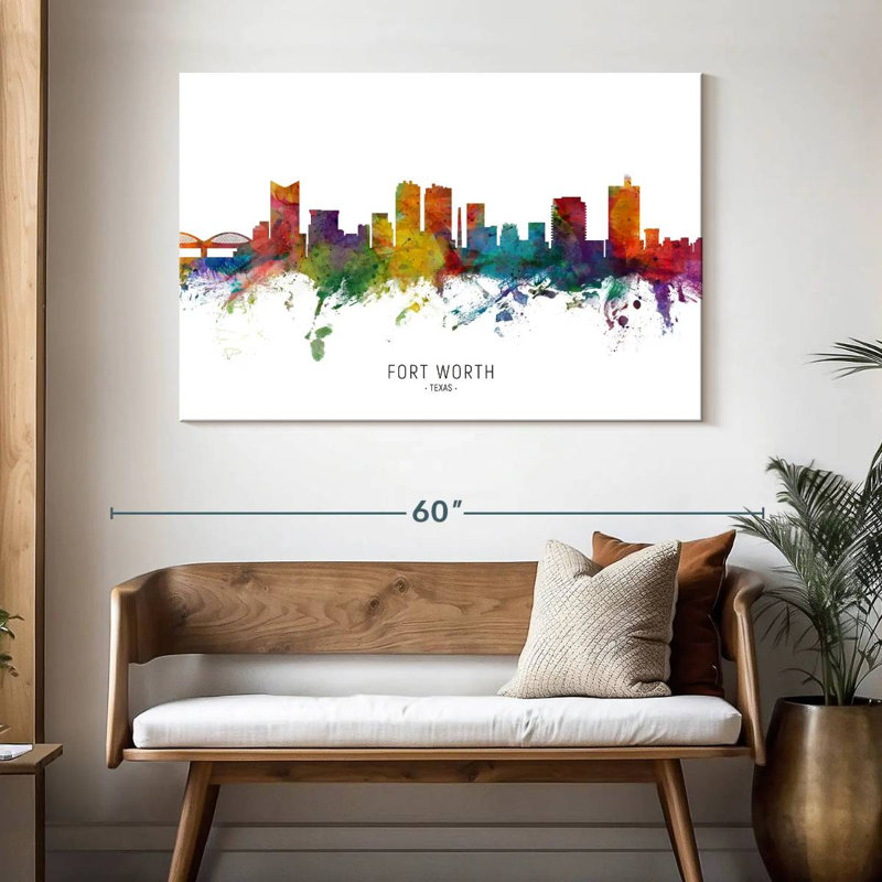 Fort Worth Texas Skyline I, 32" H x 48" W