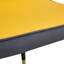 4 chaises de salle à manger contemporaines, cuir d'unité centrale jaune orange et gris foncé, pieds en métal, siège rembourré épais pour un repos confortable dans la cuisine, la chambre à coucher, le revêtement en cuir gris moderne à la mode,-976407760-976407765-976407761