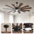 62 Inch Massive Windmill Ceiling Fan with Light, 12-Blade Industrial Fan, High CFM Powerful Airflow, Quiet DC Motor, Remote Control, 6-Speed Reversible, Dimmable 3CCT LED with Memory Function-839204998-870182224-870182226