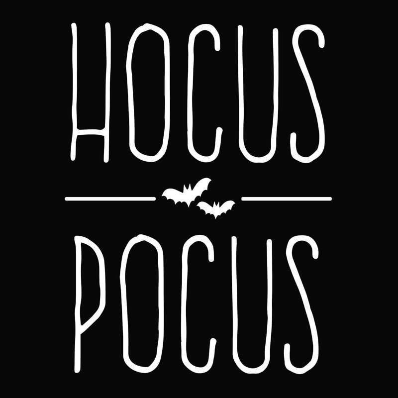«Hocus Pocus», art textuel sur toile tendue, H 12 po x l 12 po x P 1,25 po