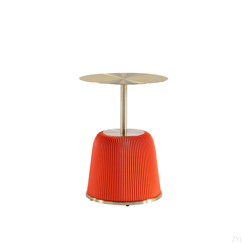 Table de bout en métal, Orange