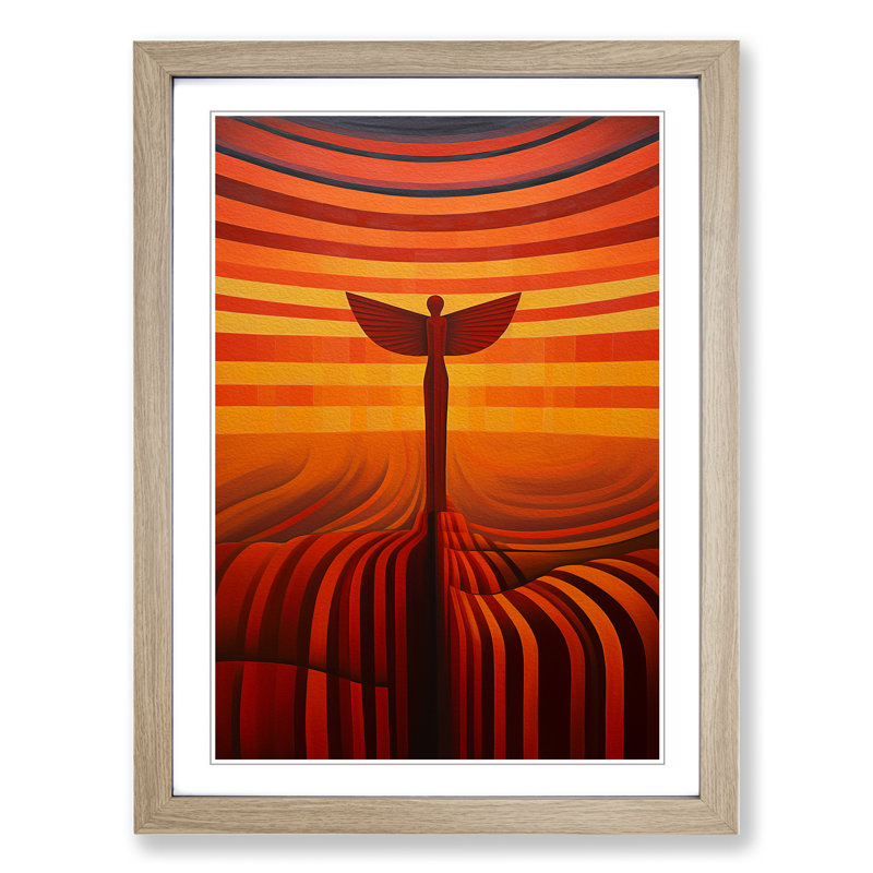 Single Picture Frame Print on Wood, Oak Framed, 64cm H x 46cm W