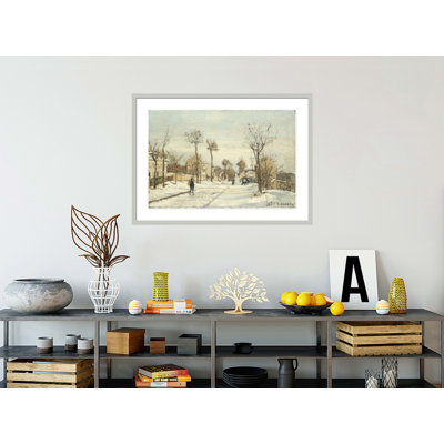 «Snowy Road Louveciennes» par Camille Pissarro, impression giclée sur cadre