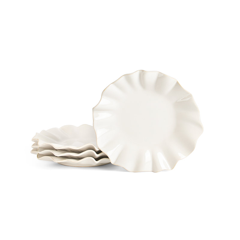 Lotus 4-Piece Salad Plate Set Stoneware