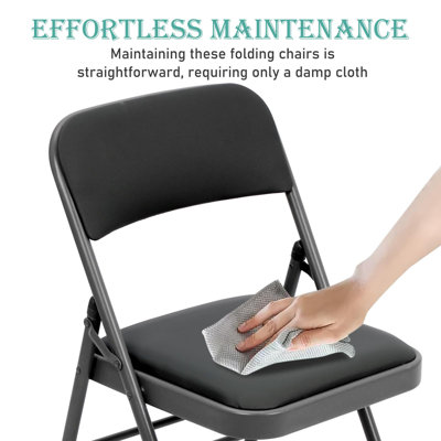 Portable Stackable Folding Chairs with Padded Cushions for Indoor and Outdoor Use
