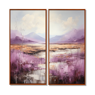 Décoration murale mauve et doré Lake And Mountain III - Lake House