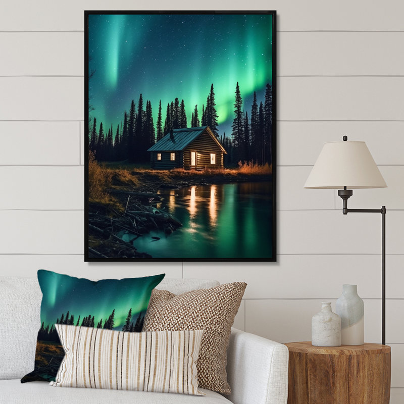 Yukon Northern Lights Beauty VI - impressions sur toile canadiennes, H 32 po x l 16 po x P 1 po, Cadre flottant noir