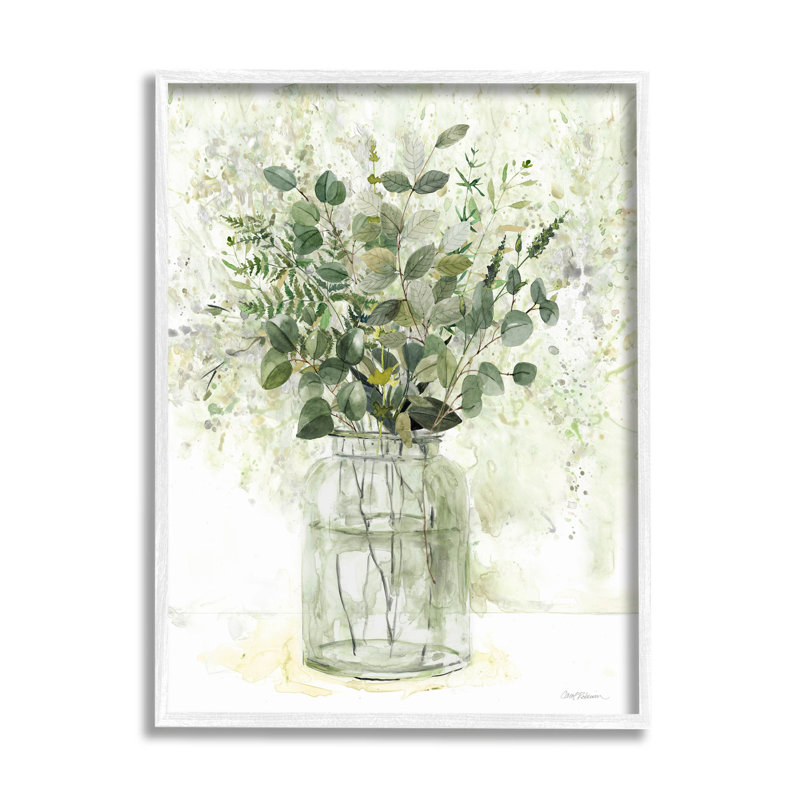 Arrangement botanique varié à base de plantes, estampe numérique par Carol Robinson, H 20 po x l 16 po x P 1,5 po