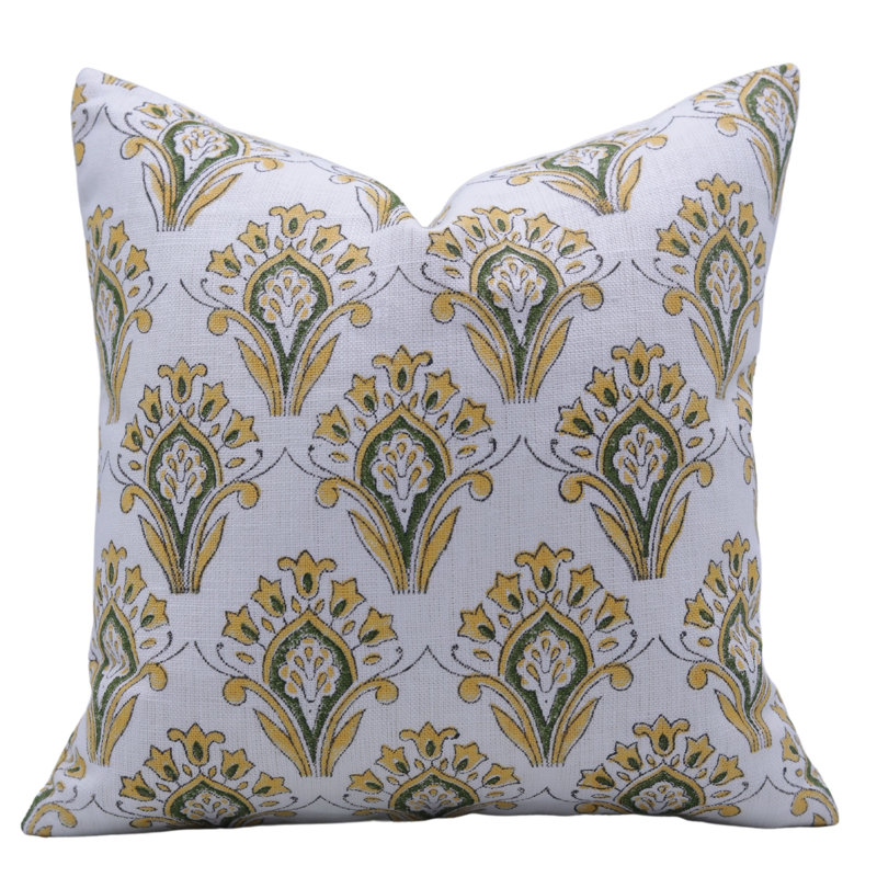 Housse de coussin à imprimé main Fab Fabine, Carré, H 26 po x l 26 po