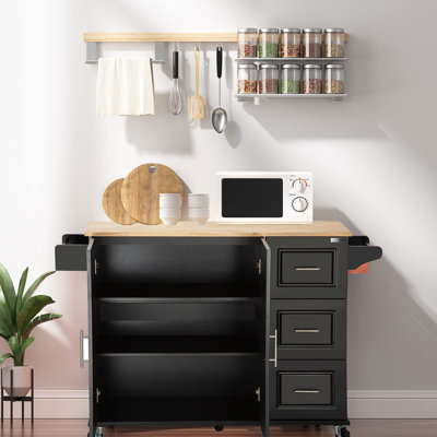 Zodi Solid Wood Top Kitchen Island