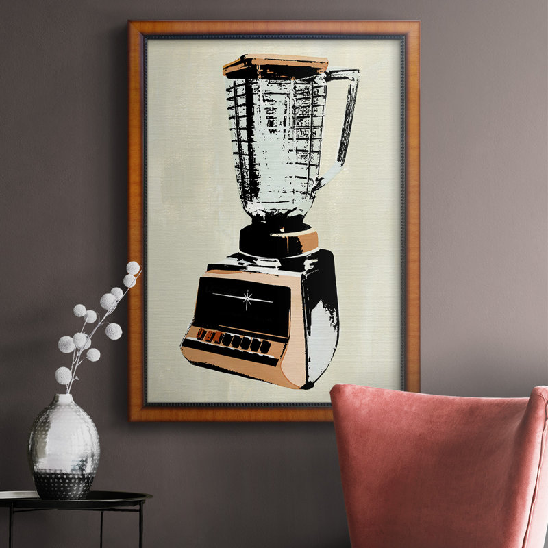Retro Kitchen Appliance I, toile encadrée de qualité supérieure - prête à être accrochée, H 36 po x l 24 po x P 2,5 po