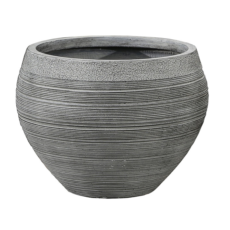 Pot à fleur en oxyde de magnésium, Gris, H 9 po x l 11,75 po x P 11,75 po