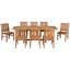9 Piece Teak Wood Dining Set Including Semi-oval Extension Table And 8 Abaco Side Chairs
