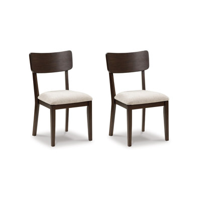 Maly Dining Side Chair Set Of 2, Light Gray Cushion, Black Panel Back
