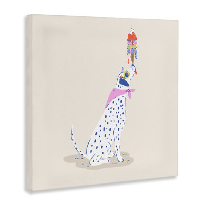 Dalmatian & Dripping Ice Cream Canvas, design par Krissy Mast