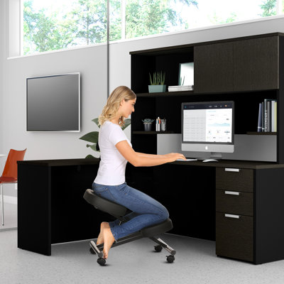 Pugliese Adjustable Height Ergonomic Kneeling Chair with Removable Casters/Wheels