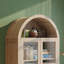 Armoire arquée cannelée de 71 po de hauteur, garde-manger à 5 niveaux avec tablettes et supports à vin et 2 tiroirs, armoire de cuisine arquée, garde-manger pour salle à manger, salon