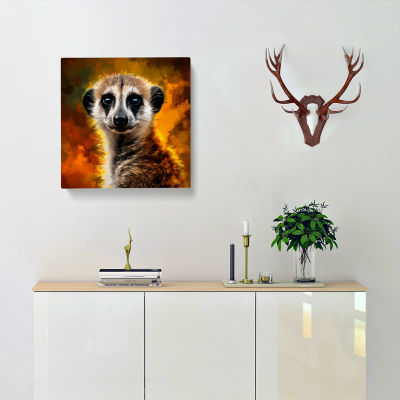 Meerkat Digital Art - Wrapped Canvas, 50cm H x 50cm W x 3cm D