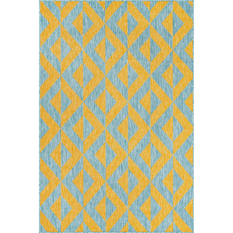 Tapis d'extérieur couleur moutarde, Rectangle 9 pi x 12 pi