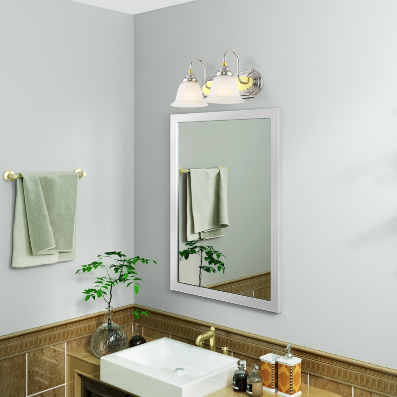 Éclairage pour salle de bain à intensité variable 2 lumières Belmont, Chrome / laiton poli