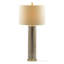 16X16x35" Gold Mirrored Glass Table Lamp With White Fabric Shade