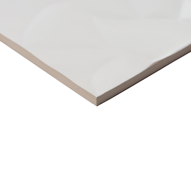 Silom White Leaf 12" x 24" Matte 3D Textured Wall Tile