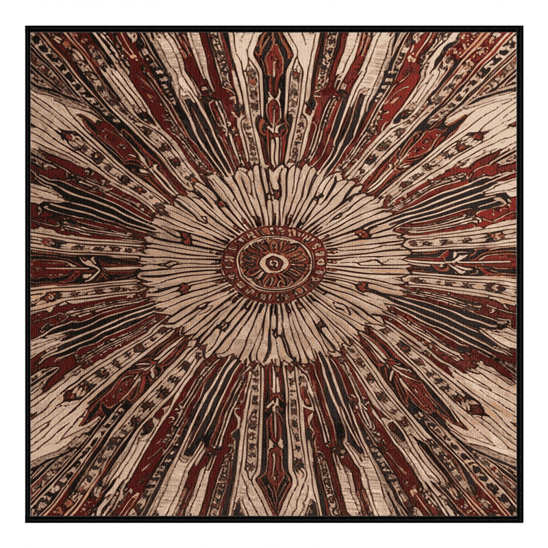 Tapis persan noir lavable à la machine, Carré 4 pi