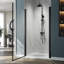 Porte de douche en verre pivotant sans cadre avec verre trempé transparent de 6 mm pour la salle de bain l 33,5 à 35 po x H 72 po-85771111