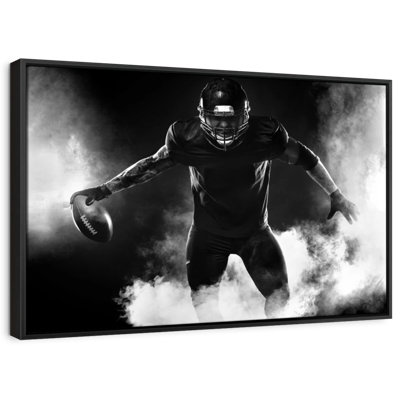 Football Player Stance Canvas Print