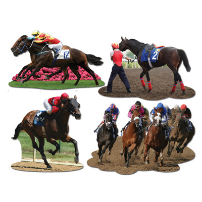 Horse Racing Cutouts - 11Â½"-14" - Pack of 12
