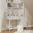 White Desk with Hutch, 47" Home Office Desk with Drawers, Executive Desk for Home Office, White and Gold Desk